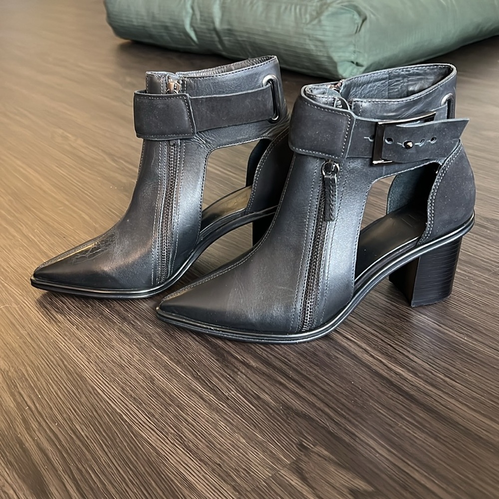 Tibi Suvi black cut out heeled booties